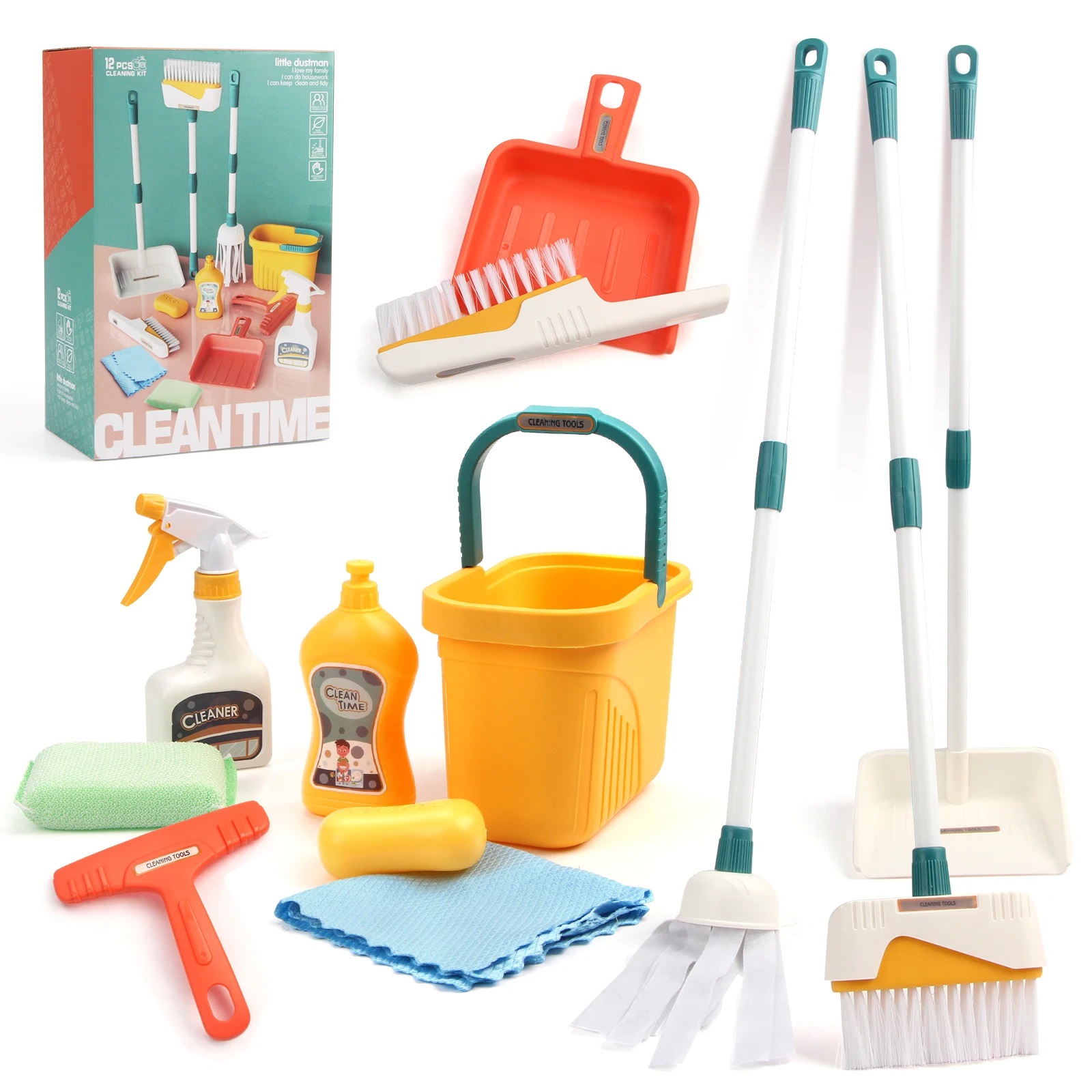 Kids Outdoor Broom - 12 unids/set de limpieza para niños,